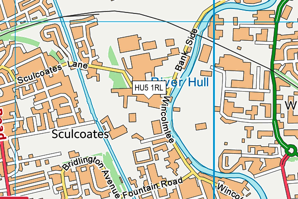 HU5 1RL map - OS VectorMap District (Ordnance Survey)