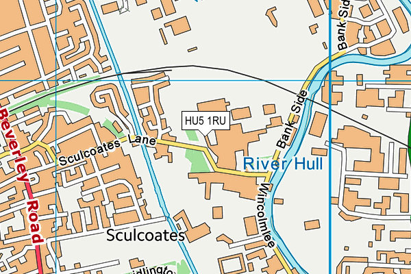 HU5 1RU map - OS VectorMap District (Ordnance Survey)