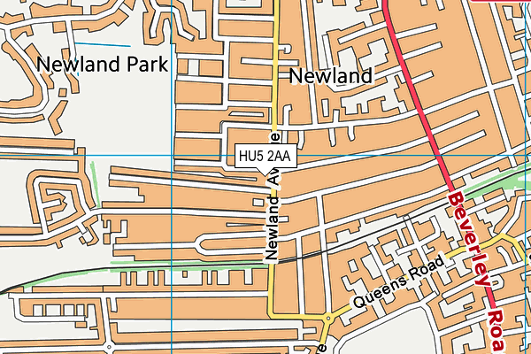 HU5 2AA map - OS VectorMap District (Ordnance Survey)