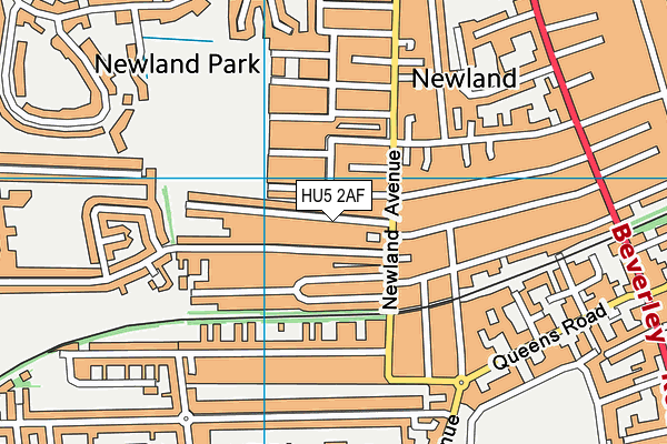 HU5 2AF map - OS VectorMap District (Ordnance Survey)
