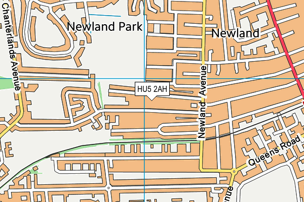 HU5 2AH map - OS VectorMap District (Ordnance Survey)