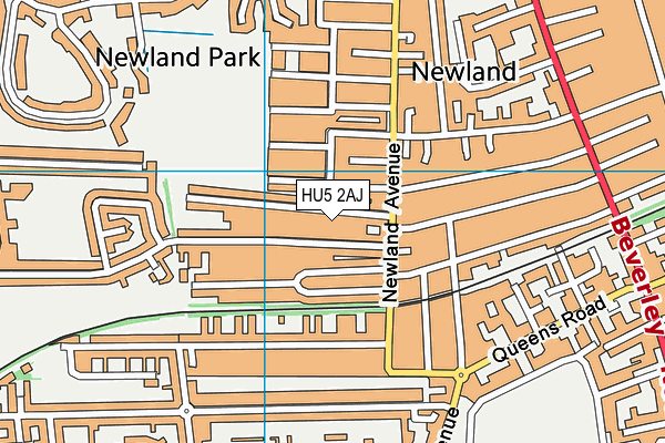 HU5 2AJ map - OS VectorMap District (Ordnance Survey)