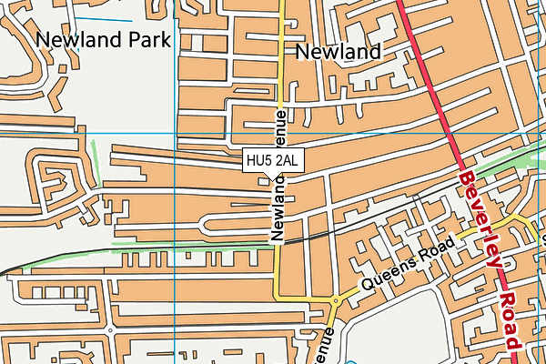 HU5 2AL map - OS VectorMap District (Ordnance Survey)