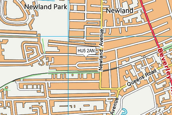 HU5 2AN map - OS VectorMap District (Ordnance Survey)