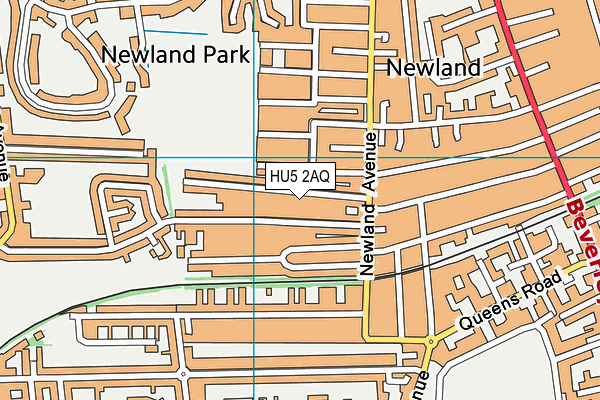 HU5 2AQ map - OS VectorMap District (Ordnance Survey)