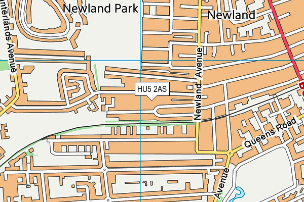 HU5 2AS map - OS VectorMap District (Ordnance Survey)