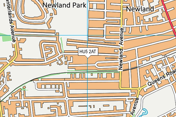 HU5 2AT map - OS VectorMap District (Ordnance Survey)