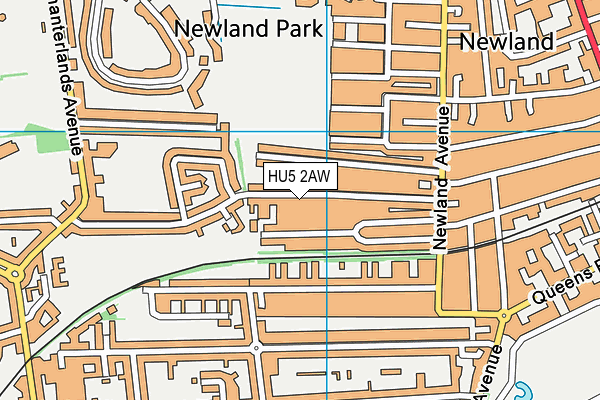 HU5 2AW map - OS VectorMap District (Ordnance Survey)