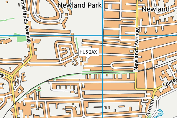 HU5 2AX map - OS VectorMap District (Ordnance Survey)