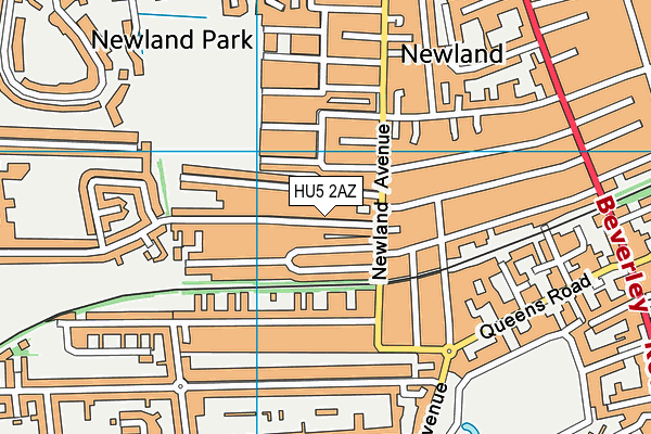 HU5 2AZ map - OS VectorMap District (Ordnance Survey)