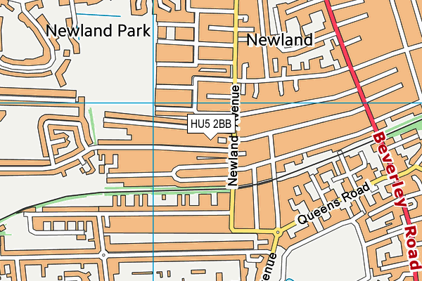 HU5 2BB map - OS VectorMap District (Ordnance Survey)