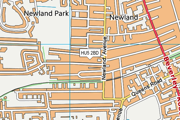 HU5 2BD map - OS VectorMap District (Ordnance Survey)