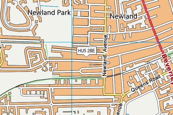 HU5 2BE map - OS VectorMap District (Ordnance Survey)