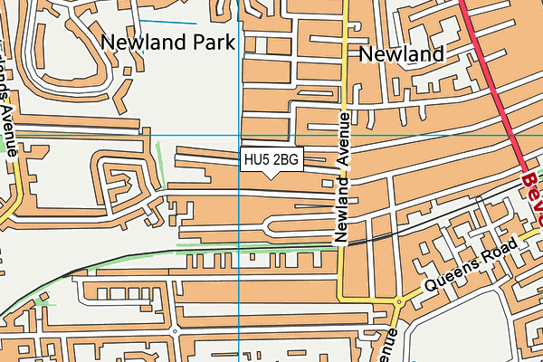 HU5 2BG map - OS VectorMap District (Ordnance Survey)