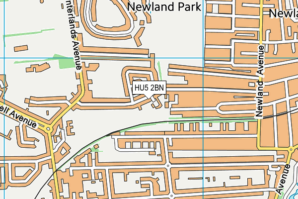 HU5 2BN map - OS VectorMap District (Ordnance Survey)