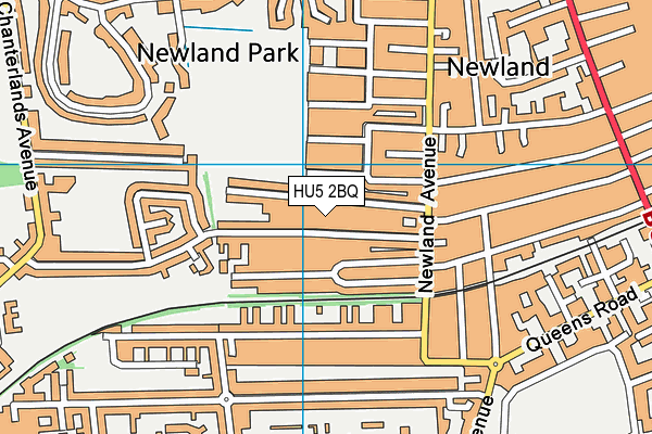 HU5 2BQ map - OS VectorMap District (Ordnance Survey)