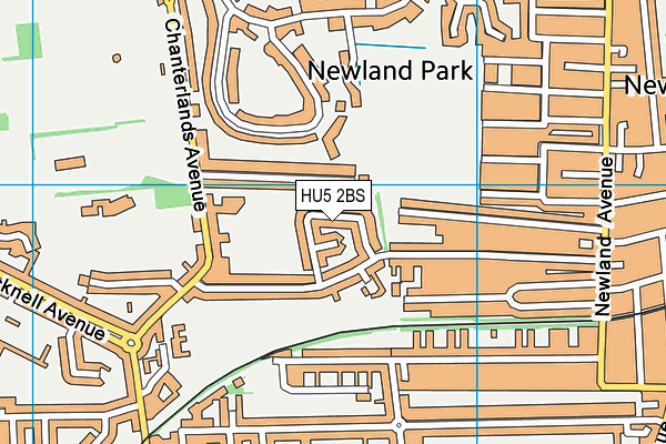 HU5 2BS map - OS VectorMap District (Ordnance Survey)