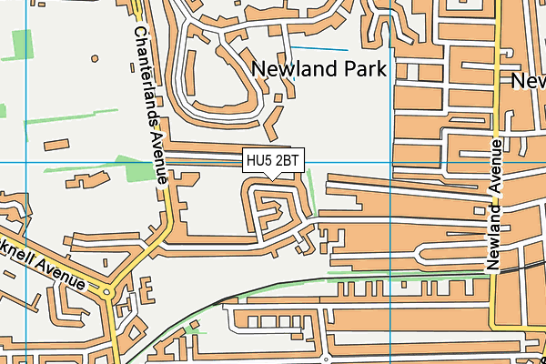 HU5 2BT map - OS VectorMap District (Ordnance Survey)