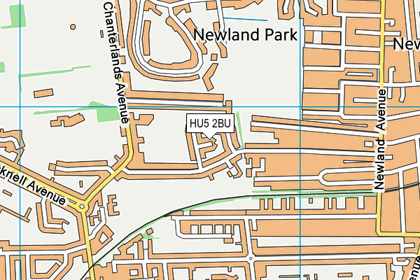 HU5 2BU map - OS VectorMap District (Ordnance Survey)