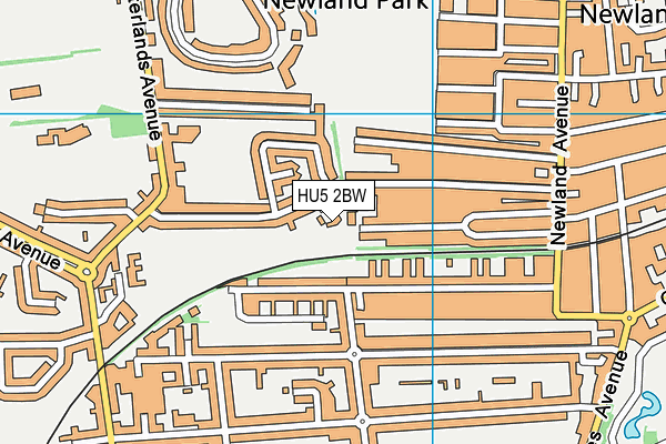 HU5 2BW map - OS VectorMap District (Ordnance Survey)