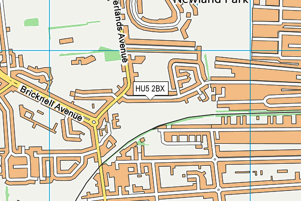 HU5 2BX map - OS VectorMap District (Ordnance Survey)