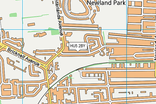 HU5 2BY map - OS VectorMap District (Ordnance Survey)