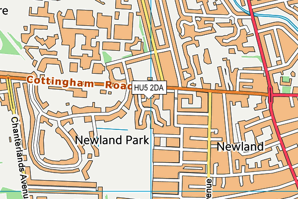 HU5 2DA map - OS VectorMap District (Ordnance Survey)