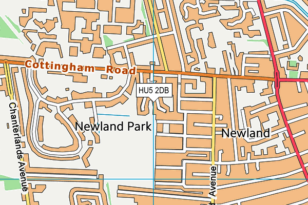 HU5 2DB map - OS VectorMap District (Ordnance Survey)