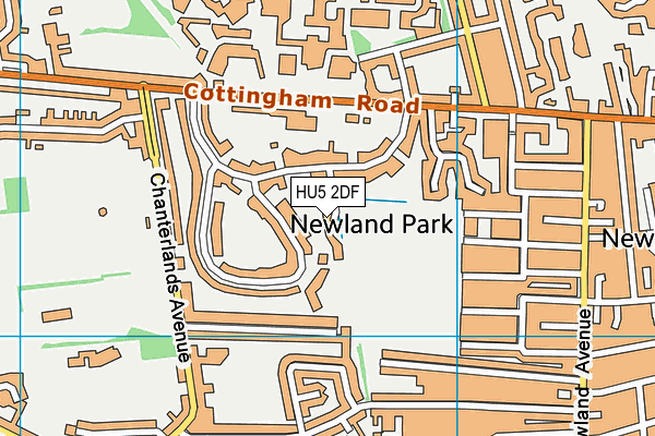 HU5 2DF map - OS VectorMap District (Ordnance Survey)