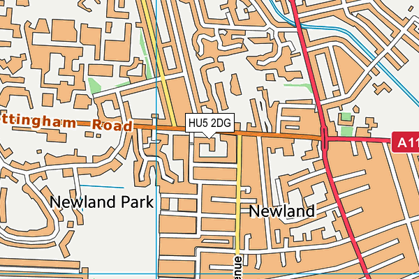 HU5 2DG map - OS VectorMap District (Ordnance Survey)