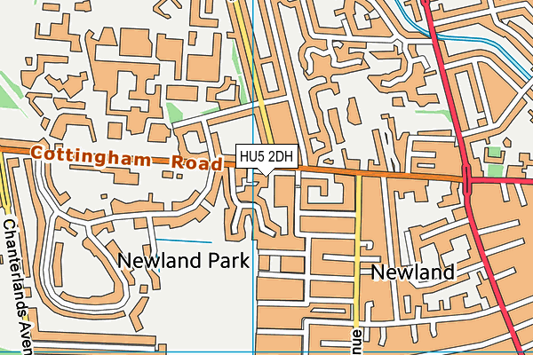 HU5 2DH map - OS VectorMap District (Ordnance Survey)