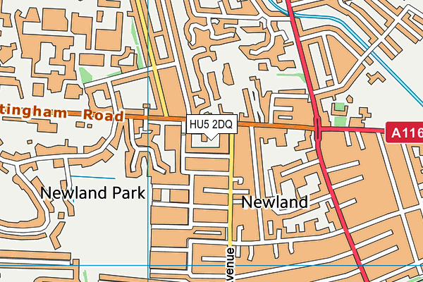 HU5 2DQ map - OS VectorMap District (Ordnance Survey)