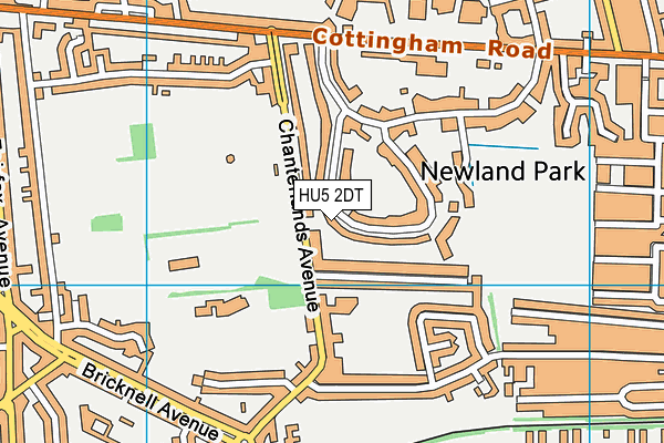 HU5 2DT map - OS VectorMap District (Ordnance Survey)