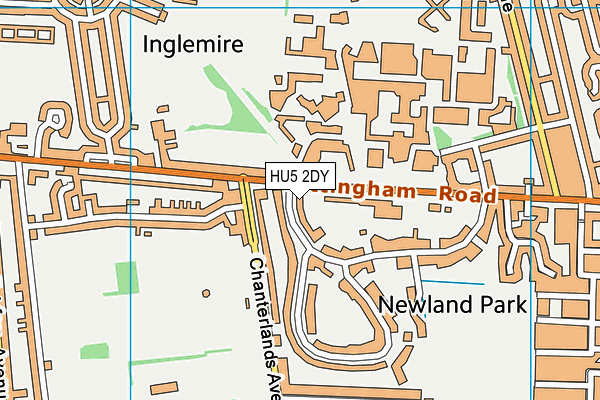 HU5 2DY map - OS VectorMap District (Ordnance Survey)