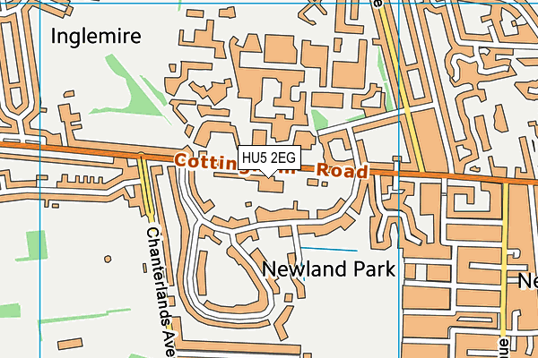 HU5 2EG map - OS VectorMap District (Ordnance Survey)