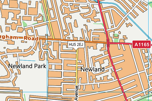 HU5 2EJ map - OS VectorMap District (Ordnance Survey)