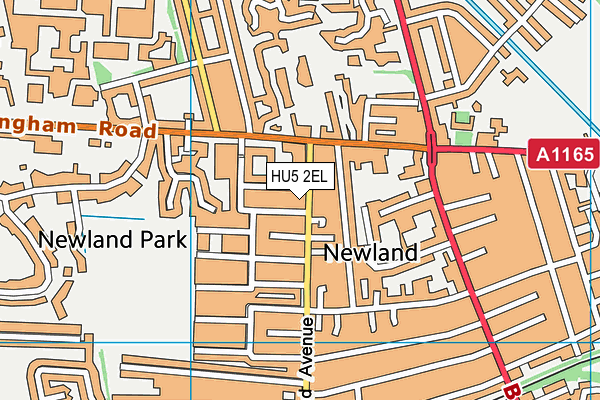 HU5 2EL map - OS VectorMap District (Ordnance Survey)