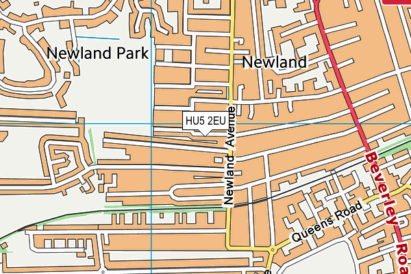 HU5 2EU map - OS VectorMap District (Ordnance Survey)