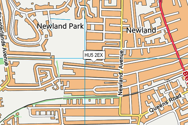 HU5 2EX map - OS VectorMap District (Ordnance Survey)