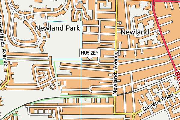 HU5 2EY map - OS VectorMap District (Ordnance Survey)