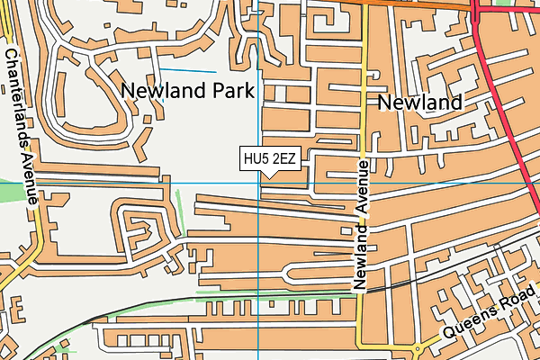 HU5 2EZ map - OS VectorMap District (Ordnance Survey)