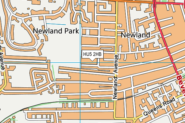HU5 2HB map - OS VectorMap District (Ordnance Survey)