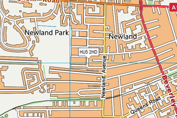 HU5 2HD map - OS VectorMap District (Ordnance Survey)