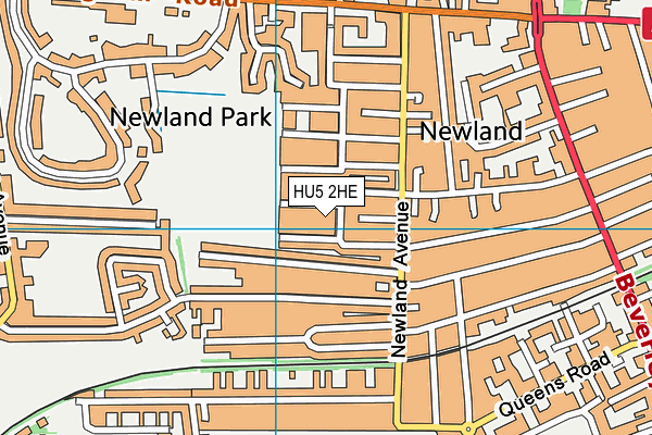 HU5 2HE map - OS VectorMap District (Ordnance Survey)
