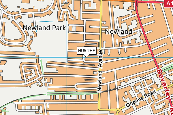 HU5 2HF map - OS VectorMap District (Ordnance Survey)