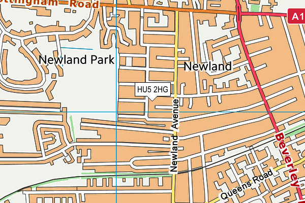 HU5 2HG map - OS VectorMap District (Ordnance Survey)