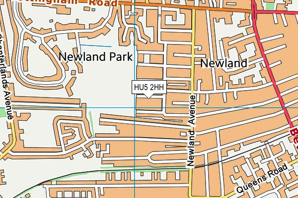 HU5 2HH map - OS VectorMap District (Ordnance Survey)