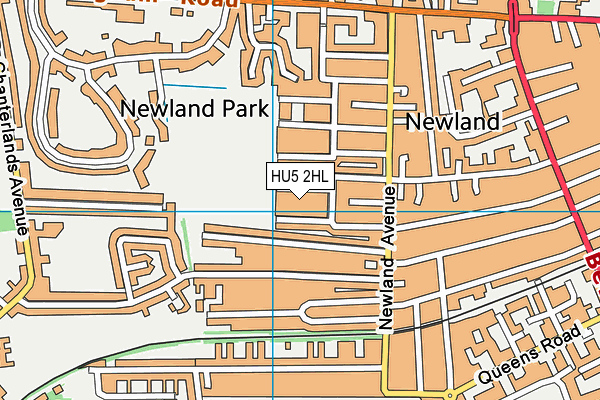 HU5 2HL map - OS VectorMap District (Ordnance Survey)