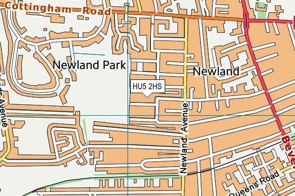 HU5 2HS map - OS VectorMap District (Ordnance Survey)