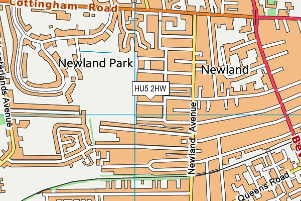 HU5 2HW map - OS VectorMap District (Ordnance Survey)